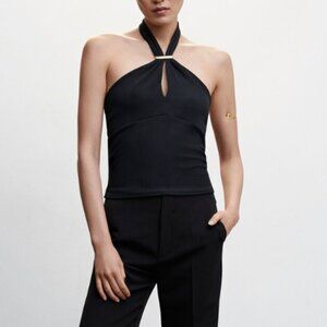 Mango Halter top with metal detail
